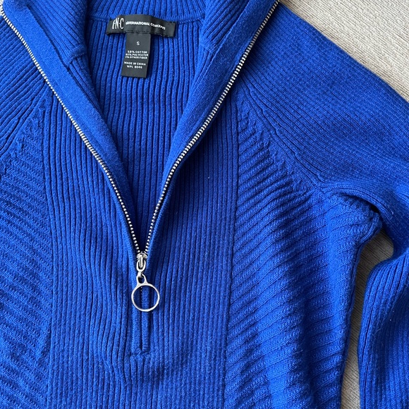 INC International Concepts Royal Blue Cowl Neck Sweater - Picture 6 of 7